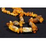 Raw amber mixed beads necklace